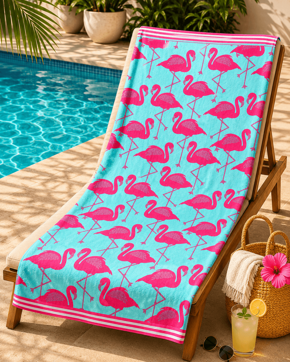 Paradise Flamingo Beach Towel